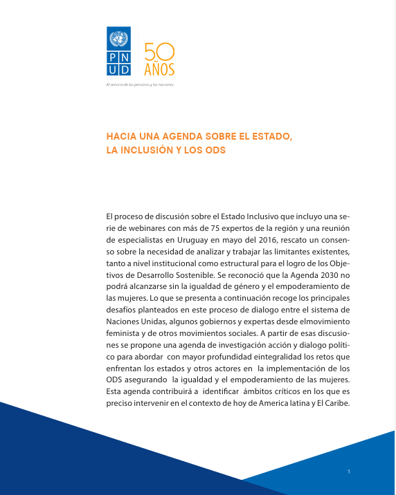 HACIA UNA AGENDA SOBRE EL ESTADO, LA INCLUSIÓN Y LOS ODS